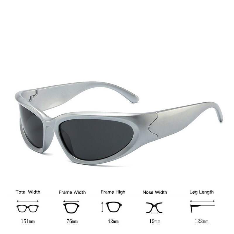 Y2k جديد الشرير الرياضة النظارات الشمسية للرجال النساء الفاخرة العلامة التجارية مصمم نظارات الشمس الرجال موضة خمر ظلال UV400 حملق نظارات
