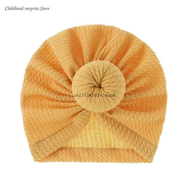 طفل قبعة عمامة قبعة صغيرة مع كعكة كبيرة للفتيات 0-18 متر تنفس الربيع غطاء الرأس عالية بسط العالمي كعكة قبعات دروبشيب