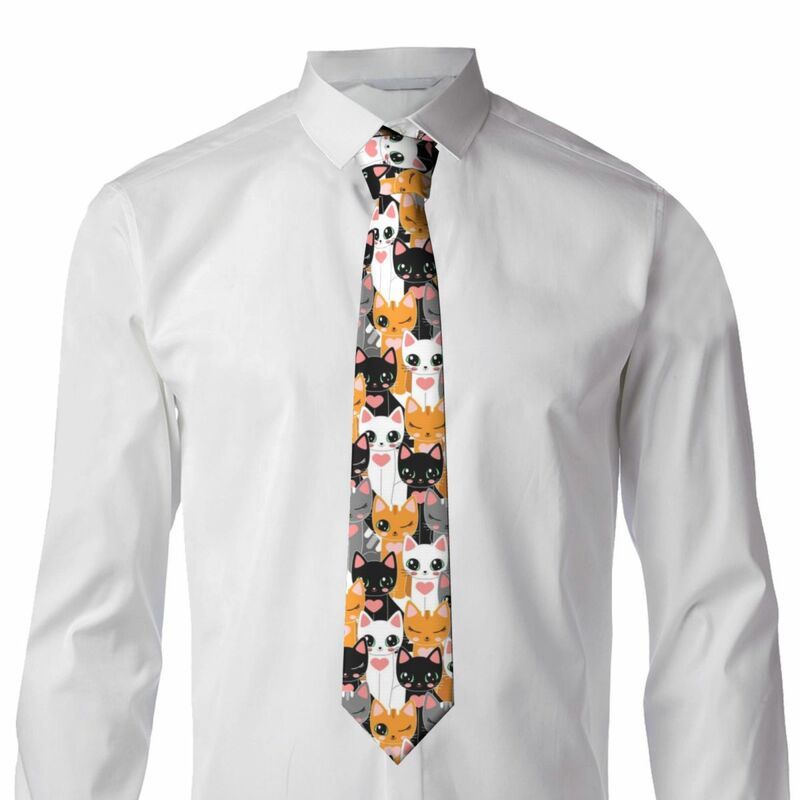 ربطة عنق ضيقة غير رسمية للحفلات ، كرتون القطط ربطة عنق توضيحية ، ربطة عنق رسمية ، نحيف