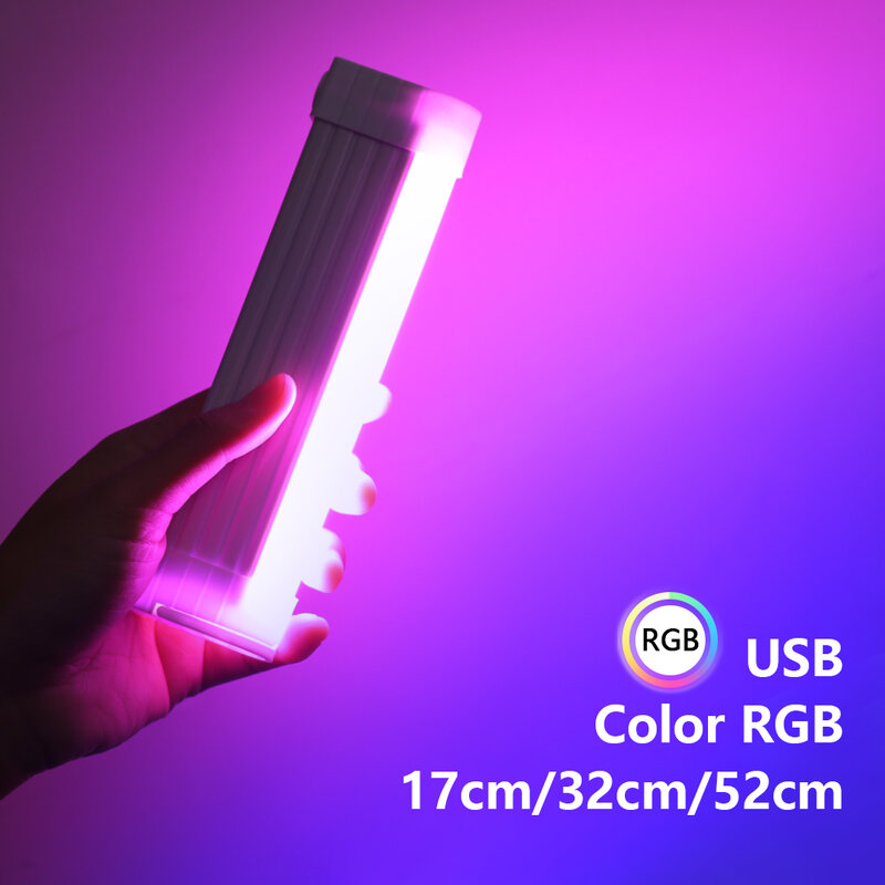 يده LED ملء ضوء USB قابلة للشحن LED ضوء للتصوير الفوتوغرافي الإضاءة LED ضوء الفيديو ضوء فلاش عصا ملونة Selfie مصباح
