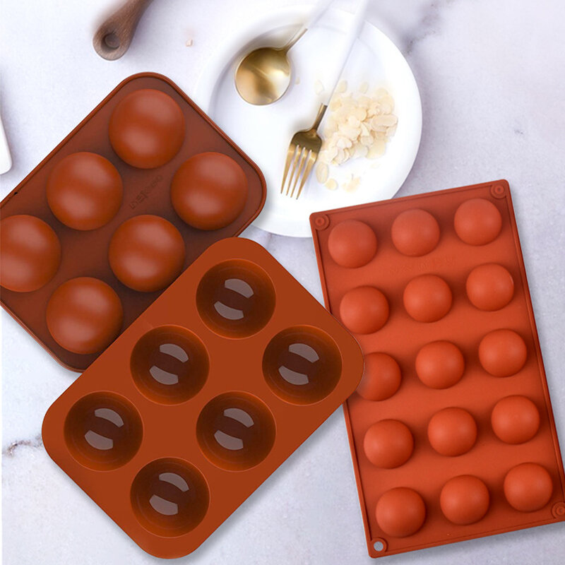 ثلاثية الأبعاد الكرة المستديرة نصف المجال سيليكون قالب DIY بها بنفسك الخبز بودنغ موس الشوكولاته صديقة للبيئة قالب الكعكة أدوات اكسسوارات المطبخ