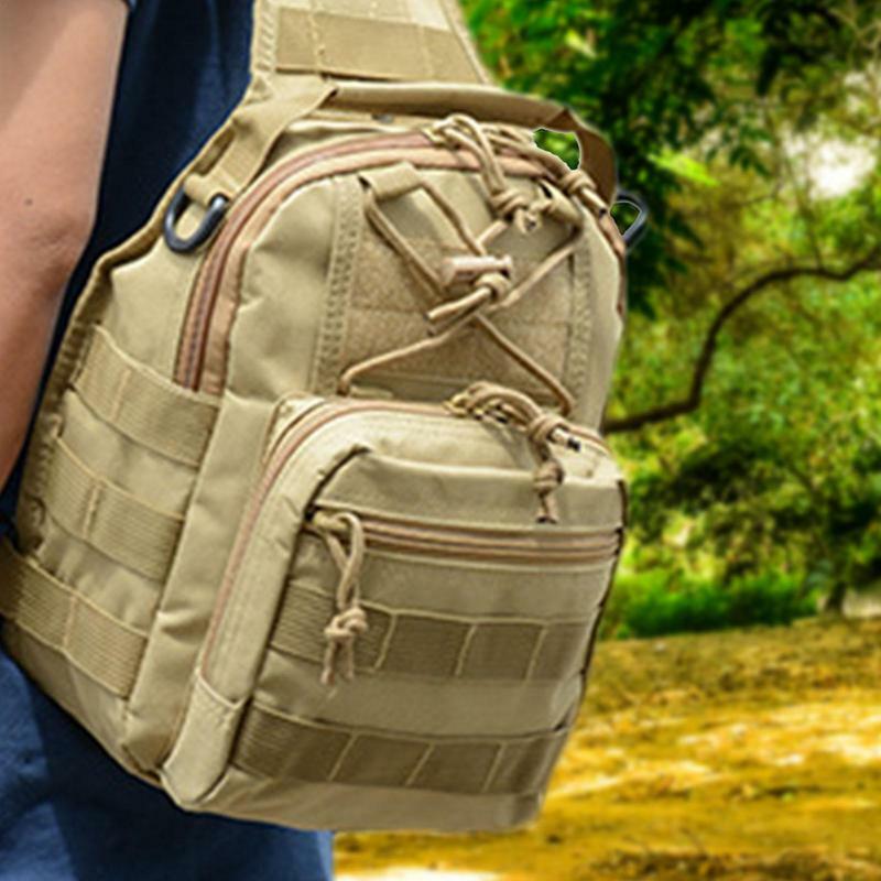 Crossbody حقيبة الكتف حقيبة الكتف الرافعة مع حزام كروسبودي التمويه مقاوم للماء سعة 10L للمشي في الهواء الطلق
