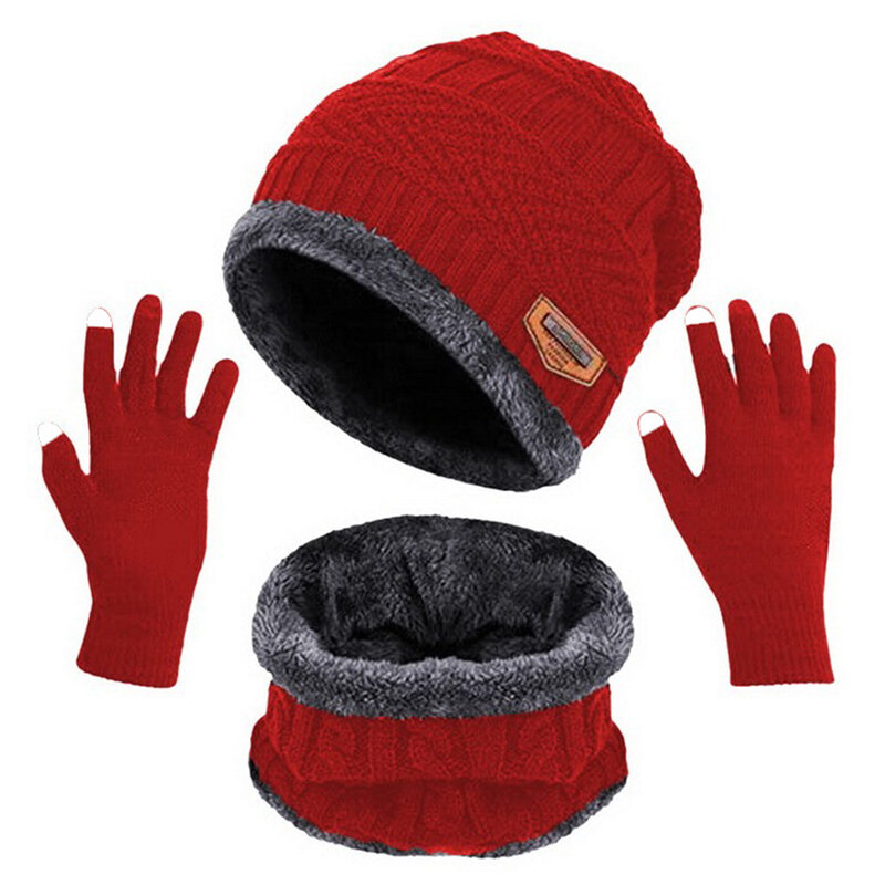 دافئ متماسكة قبعة قبعة والرقبة ، مترهل الرقبة دفئا ، لمس الشاشة ، قفازات الرسائل النصية للثلج والطقس البارد