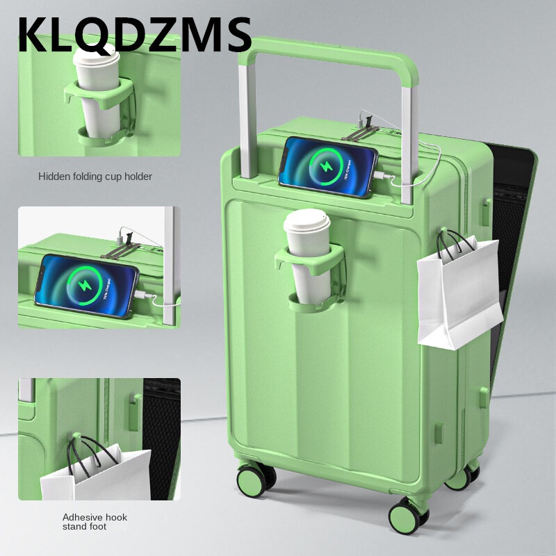 KLQDZMS-صندوق صعود مفتوح من الأمام ، حقيبة ترولي للأعمال ، حقائب سفر متينة ومتينة ، حقيبة 20 "، 24" ، 26 "للطلاب
