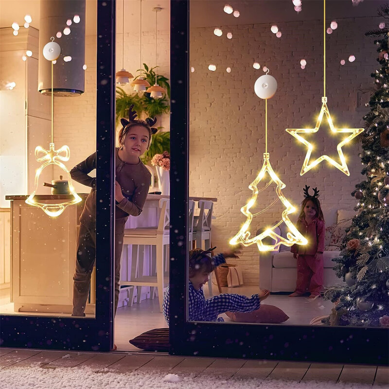 YOUZI-LED مصاصة مصباح لعيد الميلاد نافذة معلقة ، السوبر مشرق ، وتوفير الطاقة ، أضواء الديكور عطلة ، مجموعة 3 قطعة