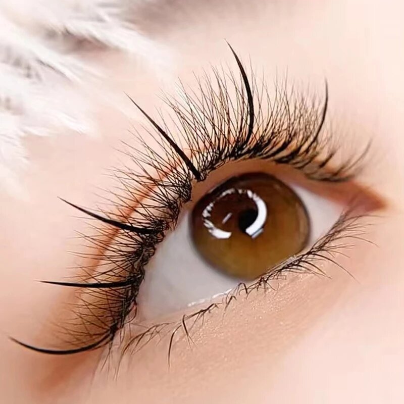 A/M Shape Professional Makeup Individual Lashes Cluster spikes lash wispy premade russian Natural Fluffy false eyelashes