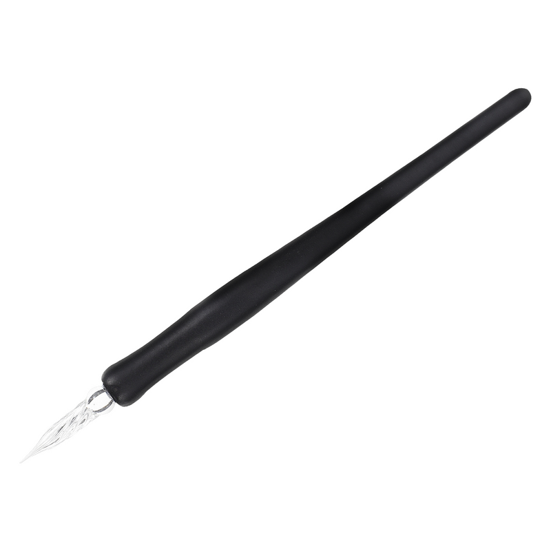 قلم غمس زجاجي بمقبض خشبي ، تصميم ملولب ، إعادة تعبئة قلم رسم ، خط ، قلم تدريب ، حبر تدفق