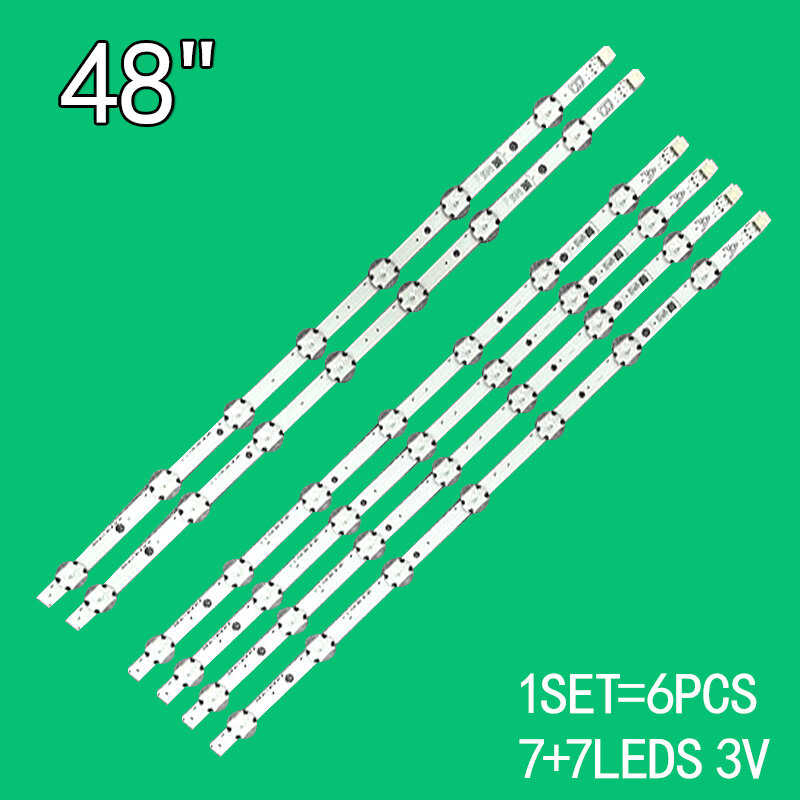 1 مجموعة = 6 قطعة (4A + 2B) LED الخلفية للتلفزيون 7 مصباح VESTEL 48 "UHD DRT VNB A/B-نوع VES480QNDS-2D-N11 ل 48HK6T64 48HK6T74 48HB6T72U