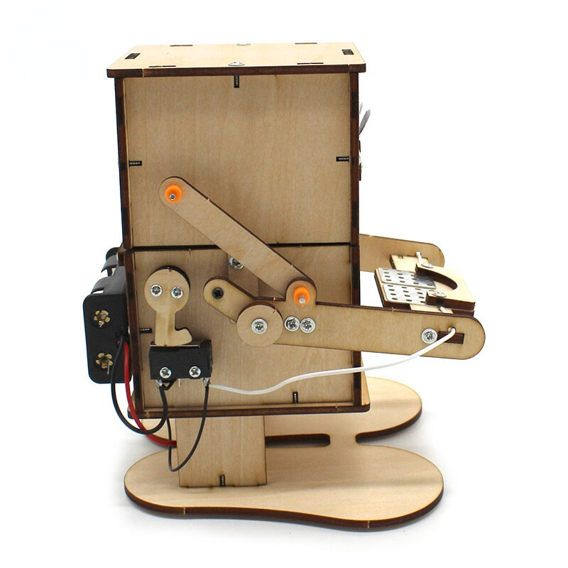 الحرفية Diy بها بنفسك الخشب روبوت الأكل عملات الأطفال لعب للتعلم تجميعها تجربة علمية المواد اللعب هدية للطلاب