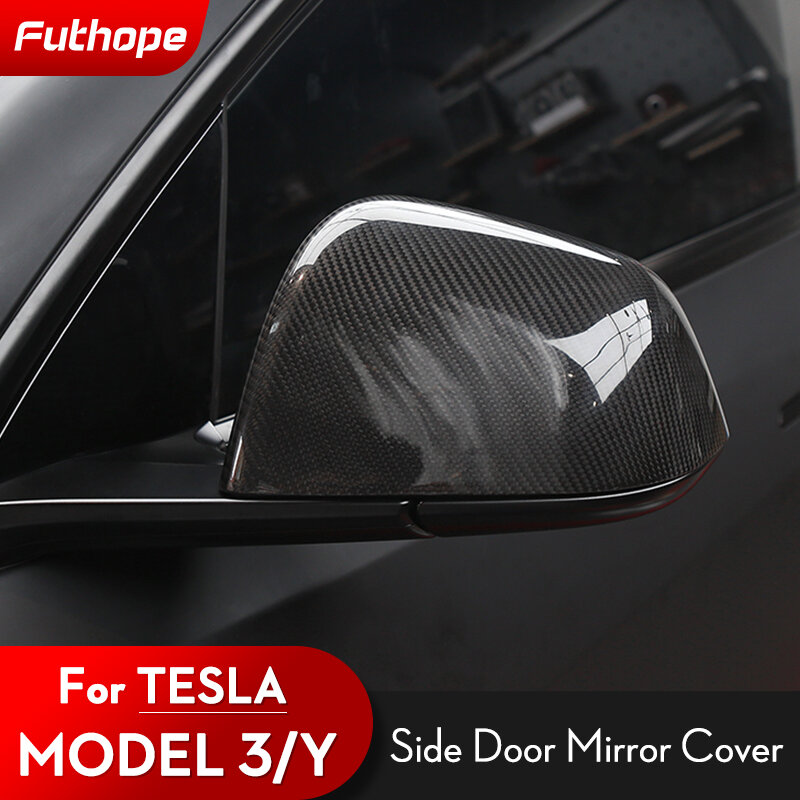 غطاء مرآة جانبية للباب ABS للسيارة من futhupموديل 3 موديل Y 2021-2023 ملحقات خارجية للسيارات غطاء رؤية خلفية جانبي