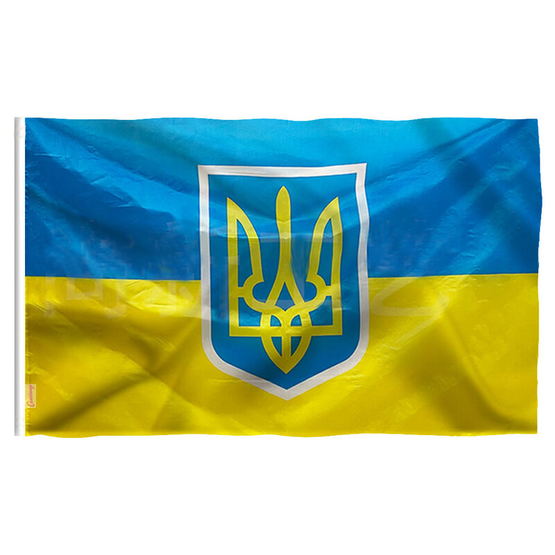 Canway-علم أوكرانيا المموج ، فتحة زر نحاسية 90*150 سنتيمتر ، لافتة زخرفية للمنزل