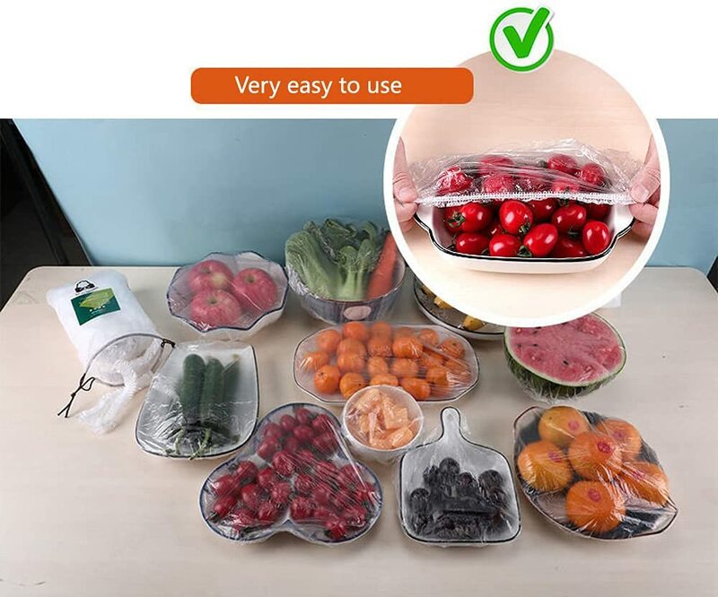 غطاء للطعام البلاستيك التفاف الأغطية المرنة Fruit الفاكهة Bowls أكواب قبعات تخزين المطبخ الطازجة حفظ التوقف حقيبة