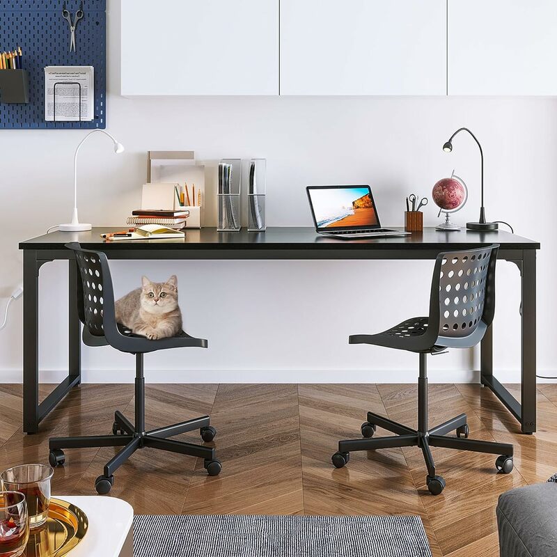 مكتب كمبيوتر عصري وبسيط للمنزل والمكتب ، مكتب كتابة أسود للطلاب ، 71 بوصة
