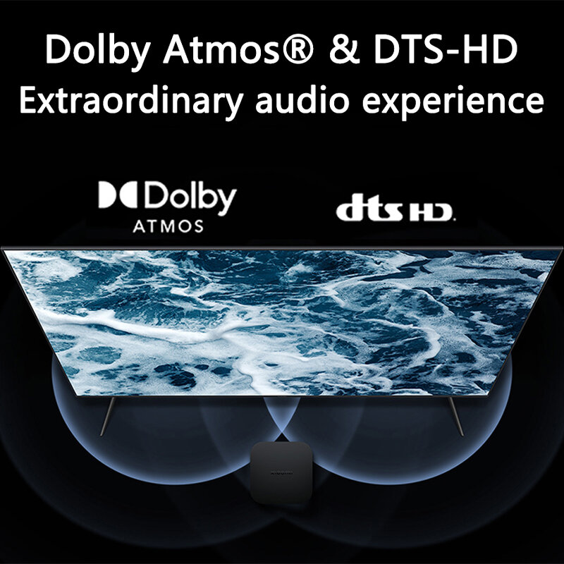 الإصدار العالمي من شاومي Mi TV Box S 2nd Gen 4K معالج فائق الدقة رباعي النواة Dolby Vision HDR10 + مساعد Google