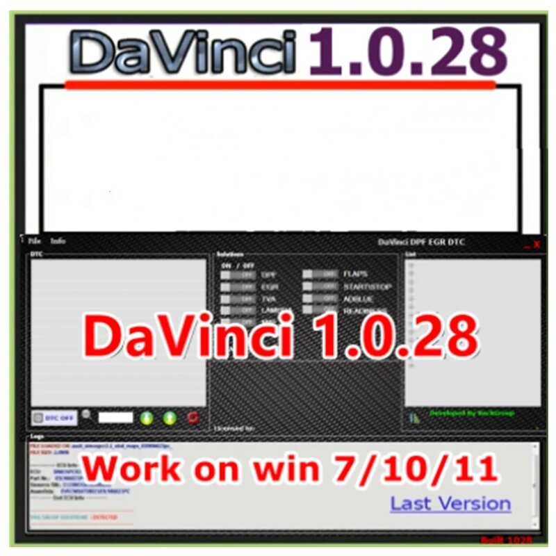 برنامج دافينشي الأحدث 1.0.28 برو لضبط الرقاقات برنامج دافينشي لإعادة الرسم دافينشي يدعم Win 7/10/11