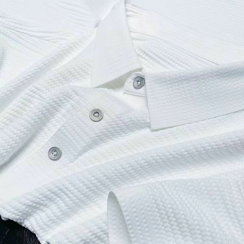 السلع الأوروبية الجليد الحرير قصيرة الأكمام تي شيرت عادية بولو قميص الرجال قصيرة الأكمام ضئيلة الصيف تي شيرت