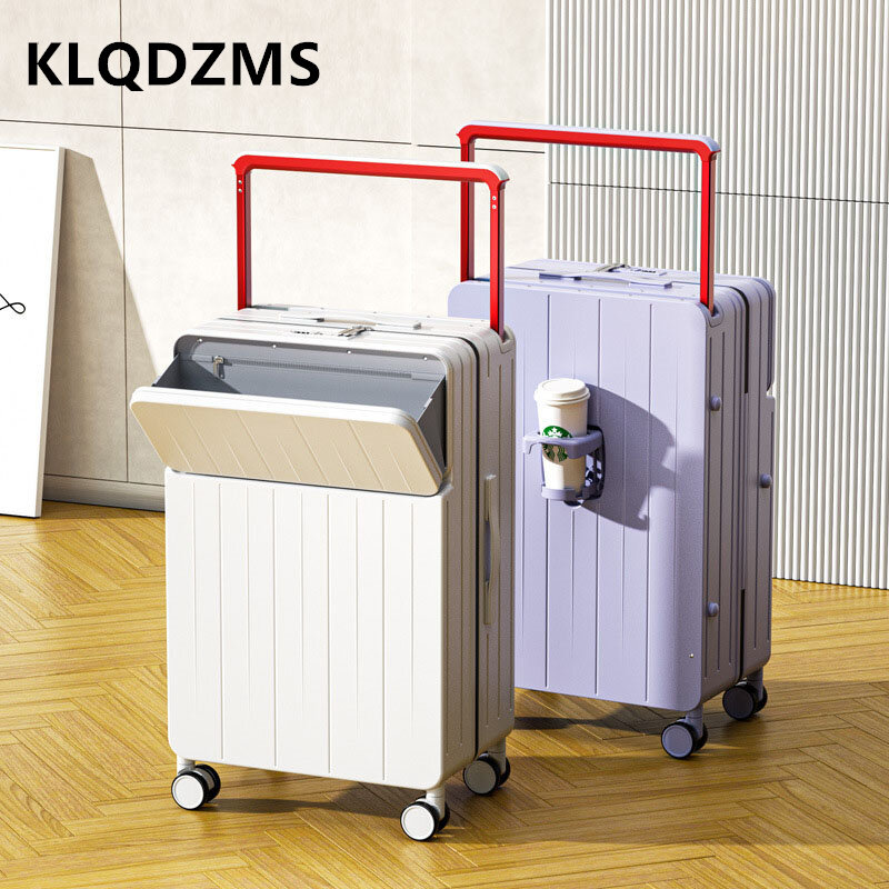 حقائب جديدة KLQDZMS مقاس 20 "22" 24 "26 بوصة متعددة الوظائف للفتح الأمامي حقائب بسعة كبيرة للرجال والنساء حقائب قابلة للجر