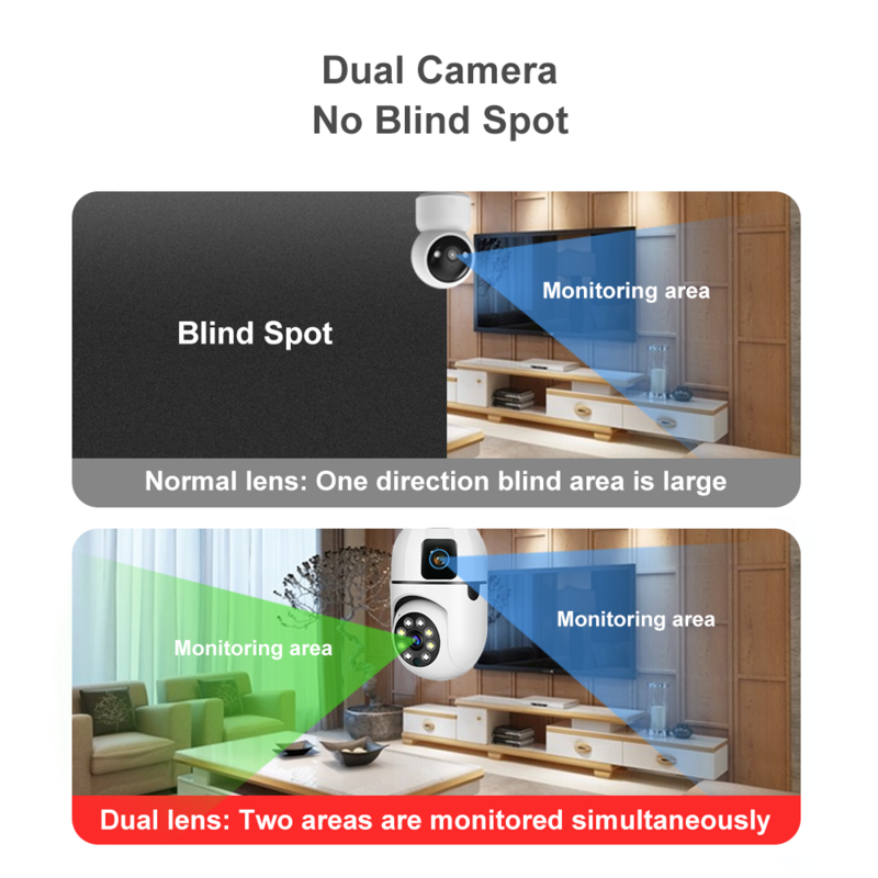 كاميرا مراقبة ذكية صغيرة للرؤية الليلية بالأشعة تحت الحمراء ، CCTV ، WiFi ، CCTV ، P ، IP ، 4K ، درجة ، E27 ، لمبة ، V380 Pro