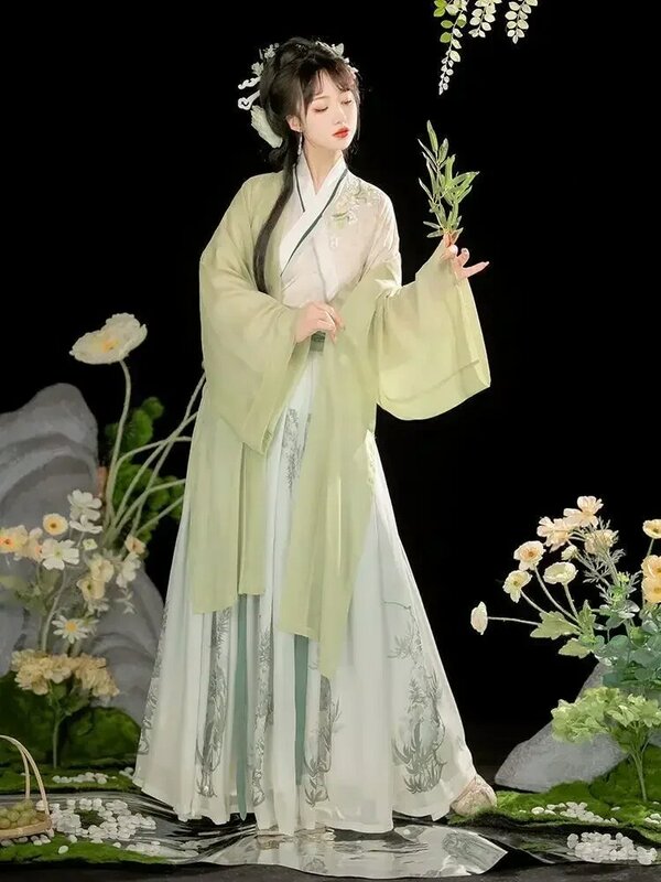 طقم فستان هانفو للنساء ، سلالة الأغاني الصينية القديمة ، زي تنكري نسائي ، حفلة ، صيف ، 3 *