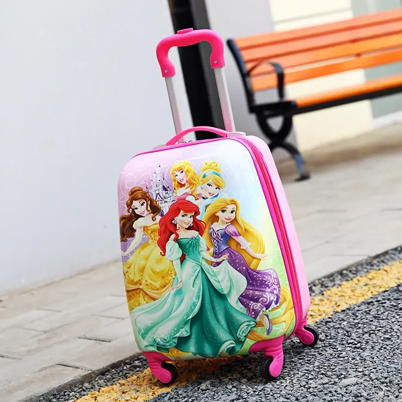 حقيبة للأطفال من Disney عربة أمتعة للأطفال مزودة بعجلات حقيبة أطفال جميلة لطيفة للبنات والأولاد هدية