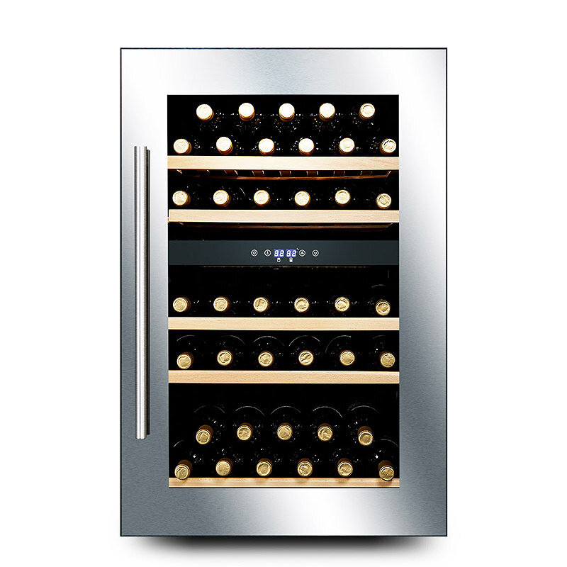 النبيذ الأحمر الرف درجة حرارة ثابتة النبيذ جمع خزانة المنزل خزانة مشروبات درجة الحرارة المزدوجة جميع الفولاذ المقاوم للصدأ