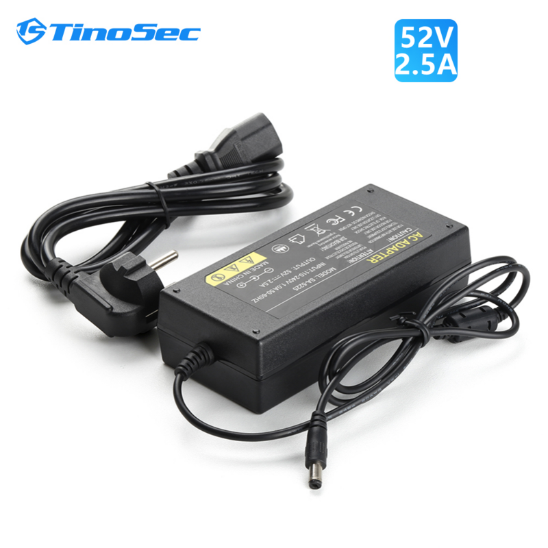 TinoSec 52 فولت 2.5A محول الطاقة PoE NVR محول الطاقة التيار المتناوب 100-240 فولت CCTV مراقبة مسجل فيديو امدادات الطاقة الاتحاد الأوروبي/المملكة المتحدة/الولايات المتحدة/الاتحاد الافريقي