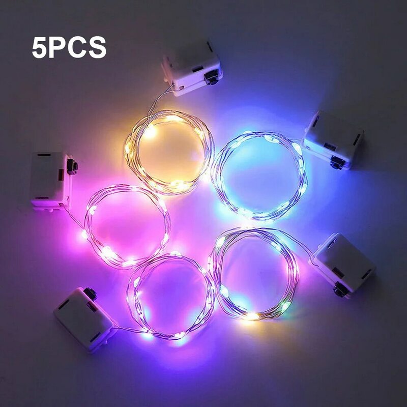 5 قطعة الذكية وامض الديكور LED سلسلة أضواء عيد الميلاد حفل زفاف مطعم أضواء سريعة وبطيئة مع بطارية 3 * زر