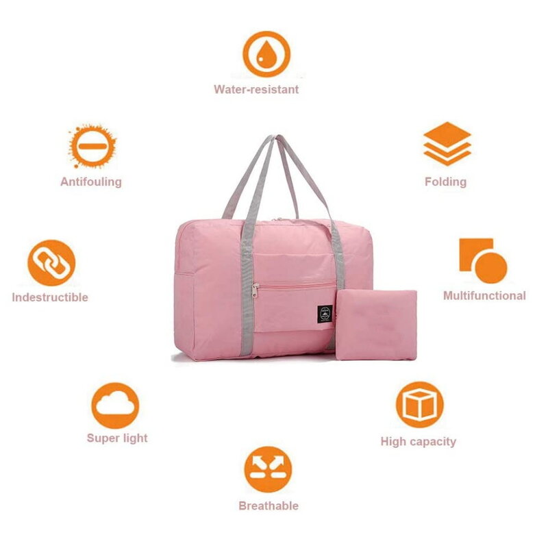Nylon Travel Bag Large Capacity Foldable Luggage bag Waterproof Unisex Handbags Travel Bags Clothes Storage Portable Organizer