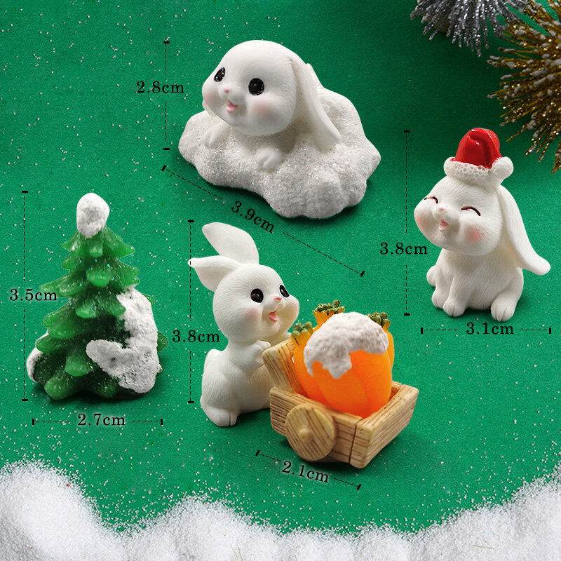 أرنب أبيض الجزرة تمثال ، لتقوم بها بنفسك ديكور غرفة Kawaii المنزل ، مصغرة الجنية حديقة الديكور ، والاكسسوارات الحديثة ، عيد الميلاد ، عيد الفصح