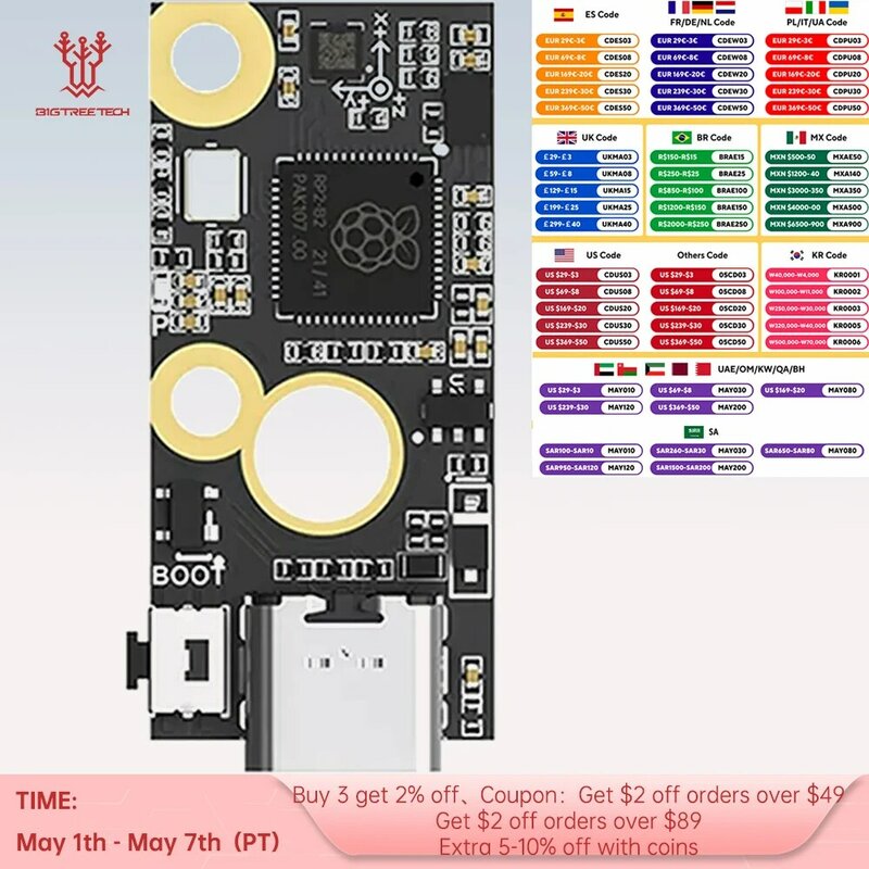 BIGTREETECH-لوح التسارع USB ، قطع غيار طابعة ثلاثية الأبعاد لـ Voron stealthالموقد ، Raspberry Pi ، M8P اللوحة الأم ، kliaper ، ADXL345 s2 dw