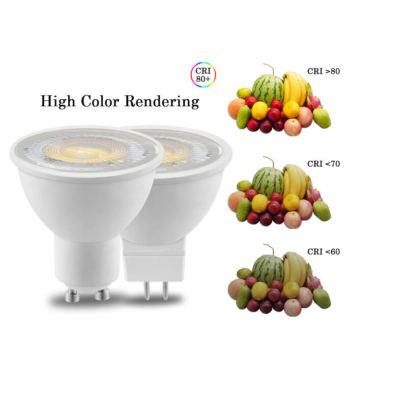 10 قطعة بقعة فوكو Gu10 GU5.3 الأضواء AC220V 3000K/4000K/6000K LED ضوء مصباح للديكور المنزل استبدال مصباح الهالوجين