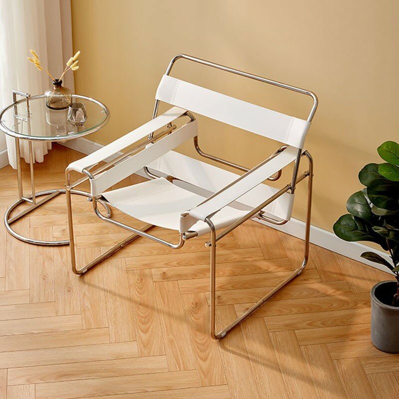 الاسكندنافية السرج الجلود كرسي واحد ، أريكة كسول ، الفولاذ المقاوم للصدأ الترفيه كرسي ، صالة كرسي