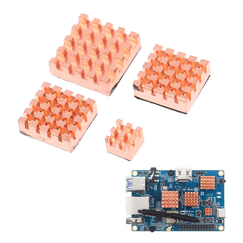 4 قطعة/المجموعة النحاس النقي المبرد ل Orange Pi 3 LTS وحدة المعالجة المركزية رقاقة التبريد بالوعة الحرارة عدة