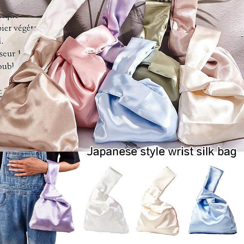 حقيبة معصم حريرية على الطراز الياباني للنساء ، حقيبة يد عتيقة للفتيات ، محفظة سفر للطلاب ، مفتاح هاتف ، حقائب تسوق