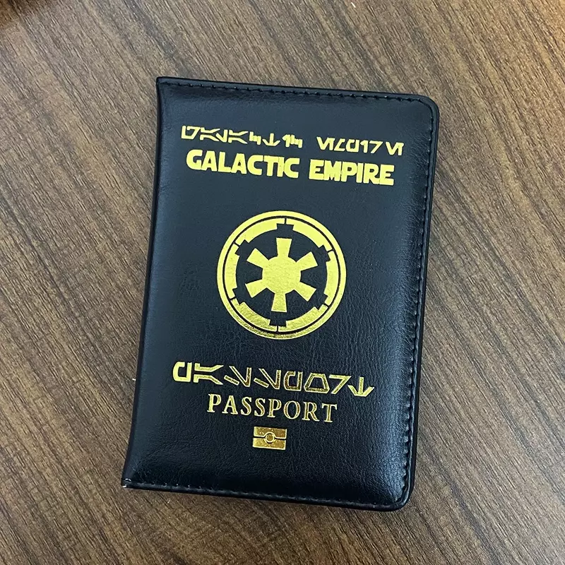 غطاء جواز سفر galaxy Empire ، حافظة جواز سفر جلدية سوداء ، محفظة سفر ، منظم مستندات ، حامل جواز سفر ، جديد