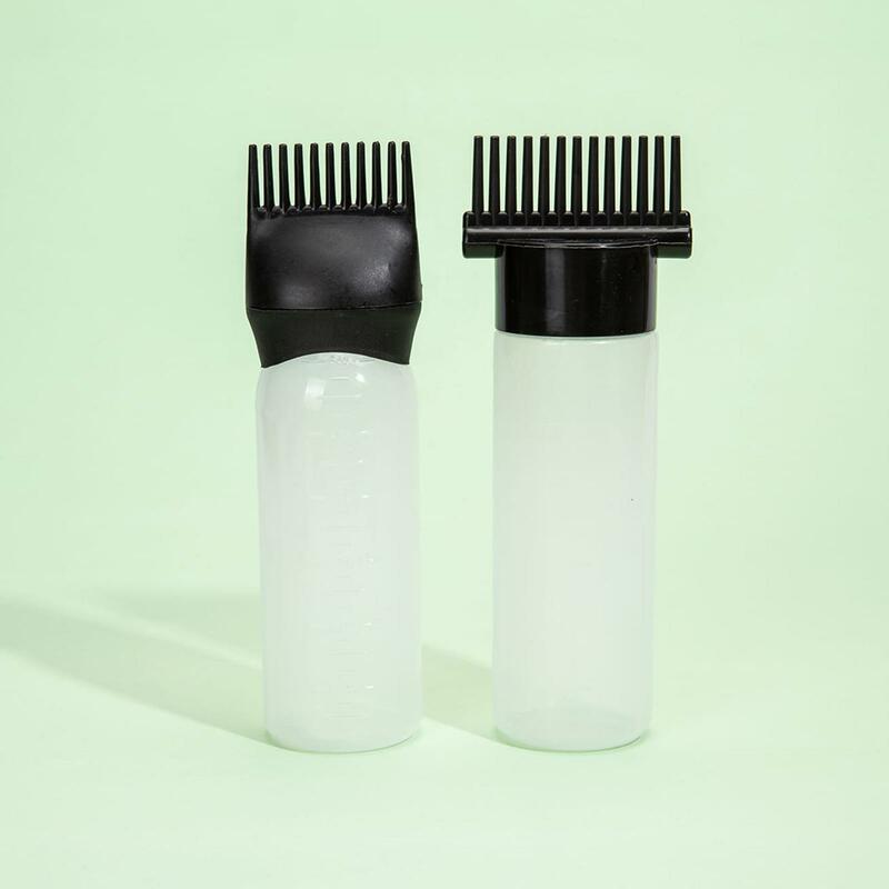 عدد 2 قطعة من زجاجات المشط الجذر فارغة مع مقياس متدرج أدوات Perming زجاجات ضغط زيت الشعر للاستخدام في الصالونات