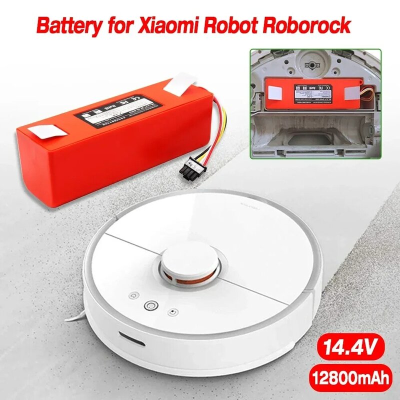 استبدال البطارية ل شاومي روبوروك ، مكنسة كهربائية الروبوتية ، الأصلي ، S55 ، S60 ، S65 ، S50 ، S51 ، S5 ماكس ، S6 أجزاء ، 14.4 فولت ، 12800mAh