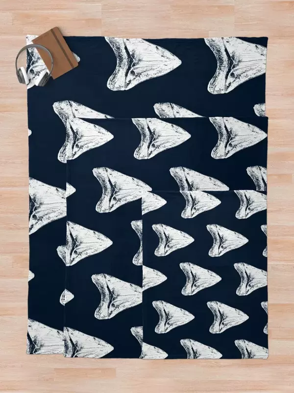 بطانية رمي أسنان سمك القرش من ميجالودون ، مصممي منقوش لطيف ، بطانيات للنتزهة القطبية