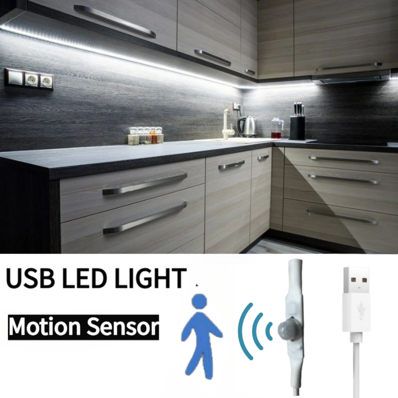 USB LED قطاع مع اليد الاجتياح و استشعار الحركة البشرية ، ضوء الشريط الديكور ، الشريط TV ، المطبخ ، غرفة ، 5 فولت ، 1 متر ، 2 متر ، 3m ، 5 متر