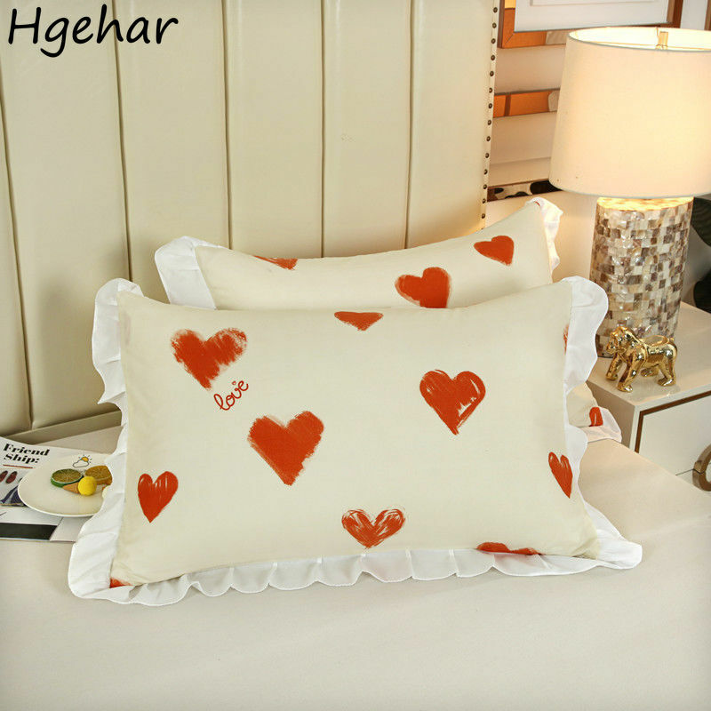 Floral Ruffled Pillow Cases Soft Comfortable Household Bedroom Decorative Pillows Cover Removable Skin-friendly Pillowcase Ins