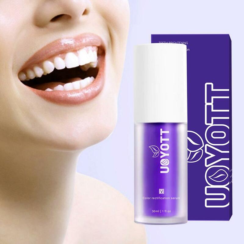 Gingiva حماية معجون الأسنان الأرجواني ، ينظف تجويف الفم ، يضيء الأسنان البيضاء ، وإزالة اصفرار العناية بالأسنان ، 30 مللي
