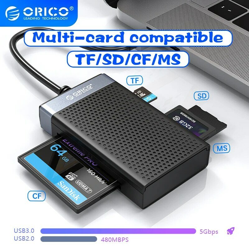 ORICO USB 3.0 USB قارئ البطاقات SD 4 في 1 قارئ بطاقة الذاكرة متوافق مع SD TF CF MS فلاش بطاقة محول ORICO المتجر الرسمي