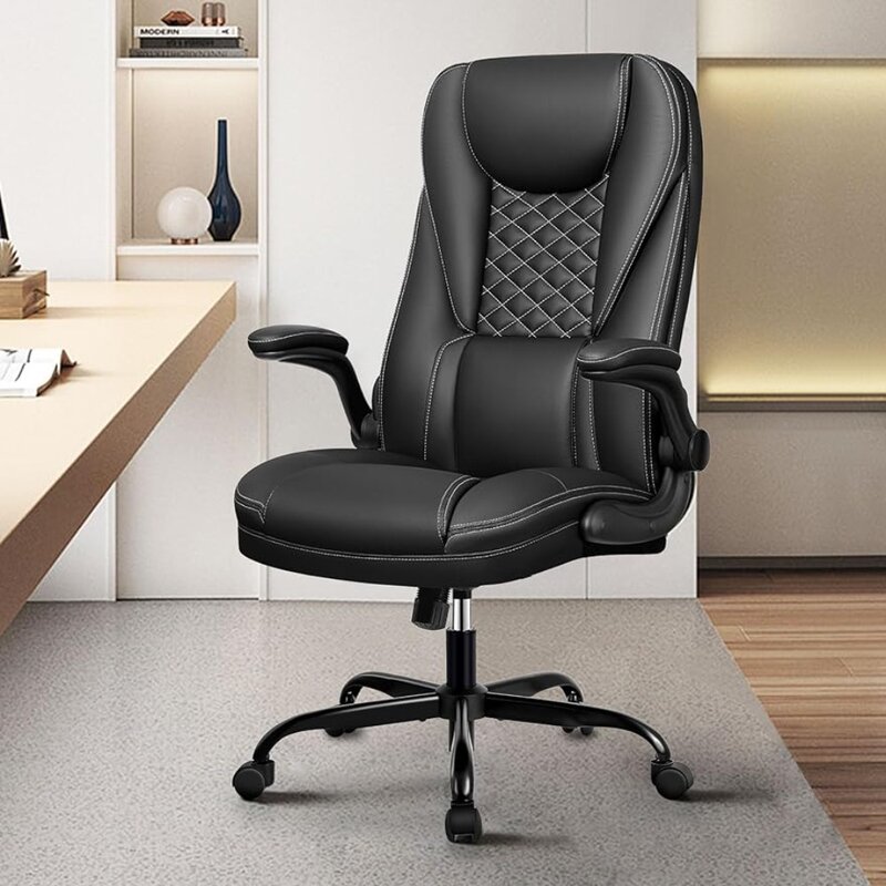 كرسي مكتب جلدي مريح من Guessky مع دعم قطني ، كبير وطويل القامة ، كرسي مكتب تنفيذي