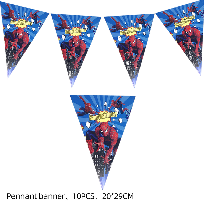ديزني-أفنجرز مثلث سحب الأعلام ، الرايات عيد ميلاد ، حفلة سبايدرمان ، لافتات الزفاف ، كاندي بار ، ديكور المنزل خمر ، 20x29cm