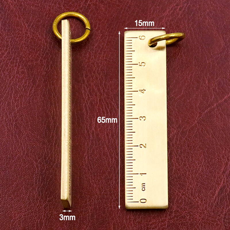 1 قطعة 6 سنتيمتر صغيرة صغيرة النحاس حاكم المفاتيح 3 مللي متر سميكة النحاس المعادن حاكم النحاس مفتاح قلادة عدد لوحة صياغة لوازم