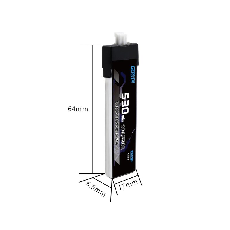 GEPRC 1S 530mAh بطاريات PH2.0 التوصيل مناسبة ل Tinygo سلسلة الطائرة بدون طيار ل RC FPV كوادكوبتر حرة ملحقات طائرة بدون طيار أجزاء