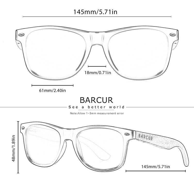 BARCUR الأسود النظارات الشمسية للرجال نظارات شمسية الاستقطاب ظلة الطبيعية نظارة شمسية خشبية الرجال النظارات Oculos