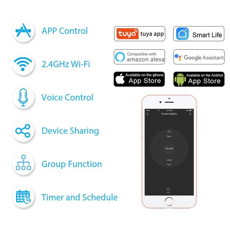 Tuya Smart Life WiFi ستائر التبديل متصلة مصاريع الأسطوانة التحكم الستائر موتور جوجل المنزل اليكسا الكهربائية نافذة LoraTap