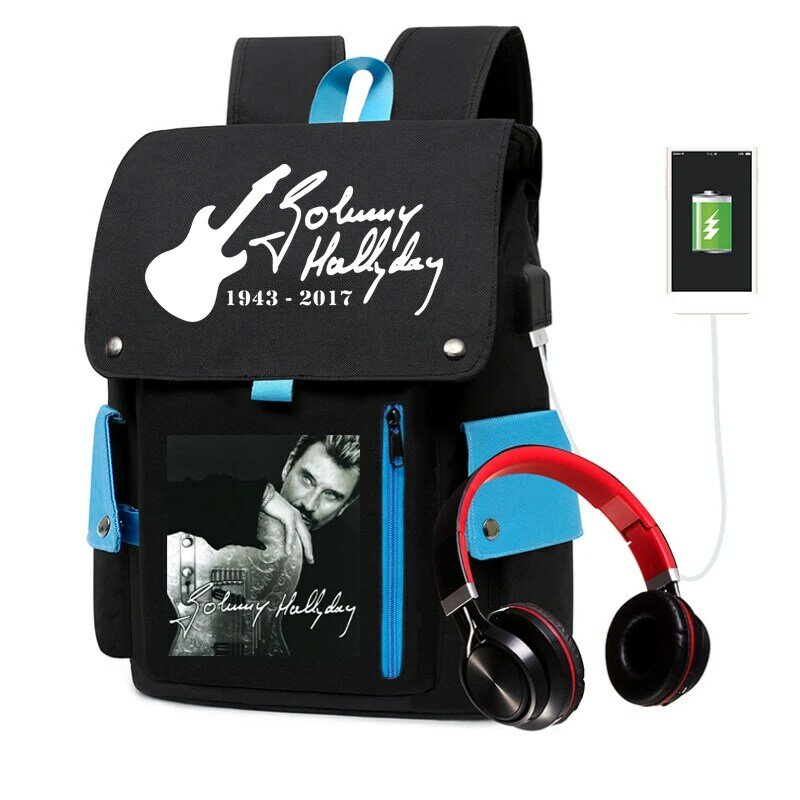حقيبة ظهر جوني هاليداي للبنات لعام 2022 مع منفذ USB للشحن حقيبة مدرسية لطيفة في سن المراهقة للمدارس الابتدائية