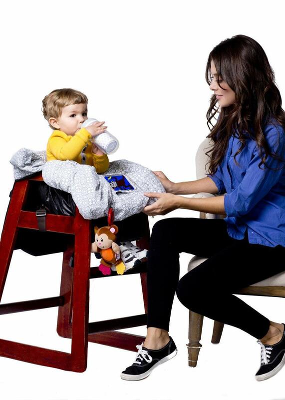 مقاوم للماء 2 في 1 غطاء عربة تسوق الطفل وأغطية كرسي عالية مع طقم حزام السلامة لباب & طفل صغير (للجنسين رمادي)